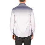 Long-Sleeve Button-Down Gradient Shoulder Shirt // White (3XL)