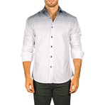 Long-Sleeve Button-Down Gradient Shoulder Shirt // White (3XL)