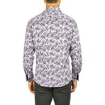 Long-Sleeve Button-Down Paisley Shirt // Purple (3XL)