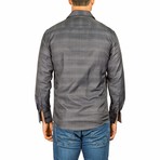 Long-Sleeve Button-Down Plaid Shirt // Black (XL)