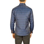 Long-Sleeve Button-Down Plaid Shirt // Navy (3XL)