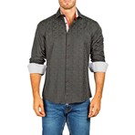 L/S Button-Down Wallpaper Jacquard Shirt // Black (3XL)