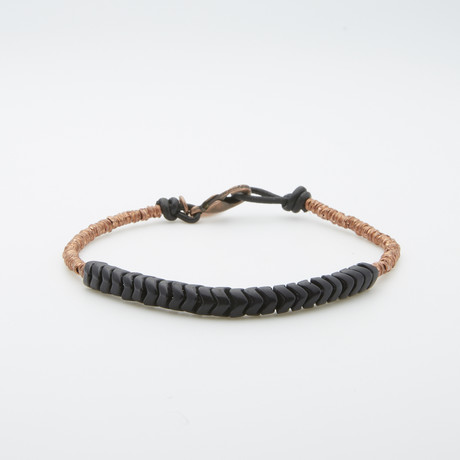 Snake Glass + Copper Heishi Bracelet (8")