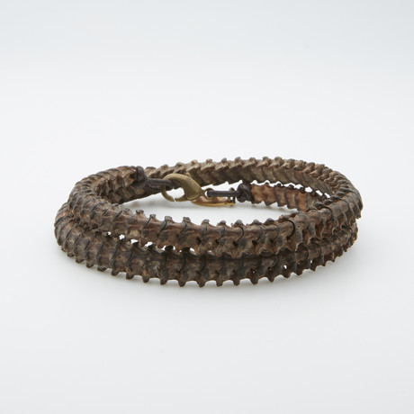 Double-Wrap Snake Vertebrae Bracelet (8")