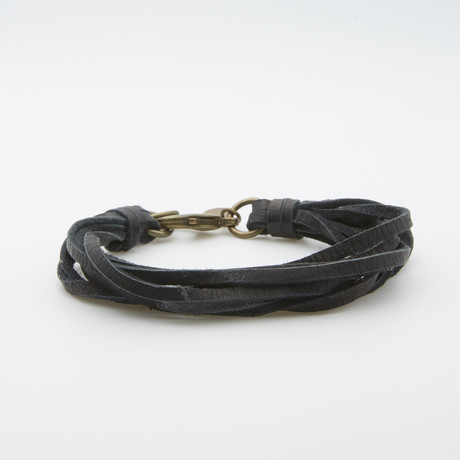 Leather Bracelet // Black (8")