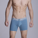 Yarn Dyed Long Boxer // Blue stripes (L)
