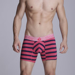Yarn Dyed Long Boxer // Red stripes (XL)