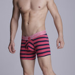 Yarn Dyed Long Boxer // Red stripes (M)