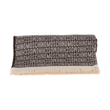 Moschino Logo Name Blanket // Brown + Tan