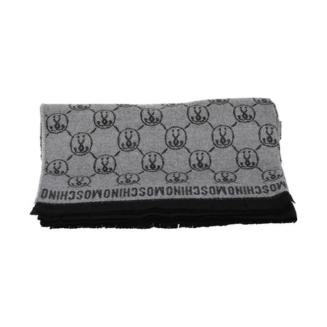 Moschino Logo Design Blanket // Black + Grey