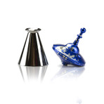 Roswell Spinning Top + LightRay Base (Blue + Silver)