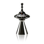 Roswell Spinning Top + LightRay Base (Blue + Silver)