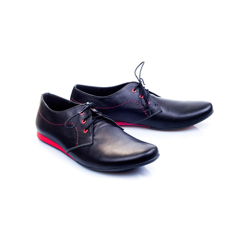 Contrast Sole Lace-Up // Black + Red (Euro: 40)
