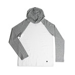 All Day Light Weight Hoodie // Grey + White (XL)