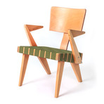 Spanner Lounge Chair (Dark Birch + Green)