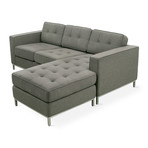 Jane Loft Bi-Sectional // Stainless Steel Base (Bayview Silver)