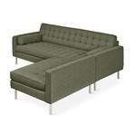 Spencer Loft Bi-Sectional // Stainless Steel Base (Bayview Silver)