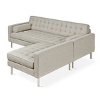 Spencer Loft Bi-Sectional // Stainless Steel Base (Bayview Silver)