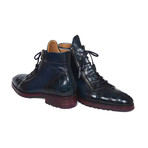 Genuine Crocodile + Calfskin Side Zipper Boots // Blue (Euro: 38)
