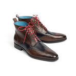 Wingtip Ankle Boots // Brown + Blue (US: 8.5)