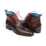 Wingtip Ankle Boots // Brown + Blue (Euro: 38)