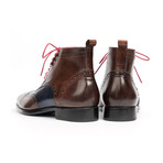 Wingtip Ankle Boots // Brown + Blue (Euro: 45)