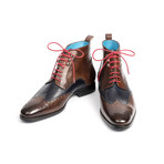 Wingtip Ankle Boots // Brown + Blue (Euro: 43)