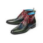 Wingtip Ankle Boots // Green + Blue + Bordeaux (Euro: 46)