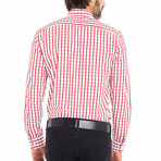 Frog Woven Button-Up Shirt // Red + White (S)