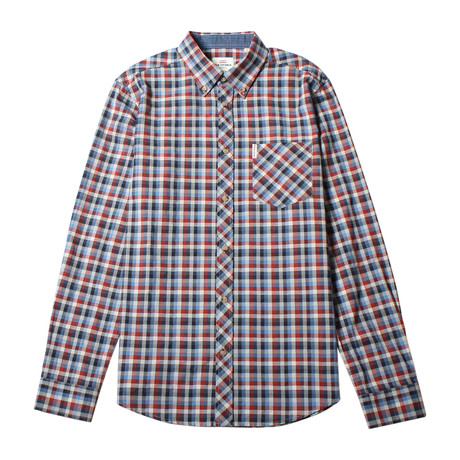 Long Sleeve Multicolored Gingham // Bright Blue (S)