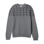 Long Sleeve Dogtooth Crew Sweater // Charcoal (2XL)