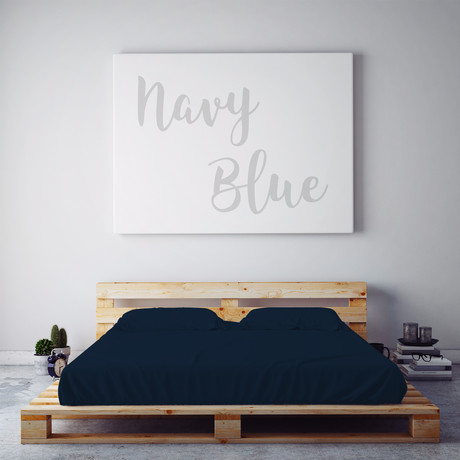 Moisture-Wicking 1500-Thread-Count-Soft Sheet Set // Navy Blue (Full)