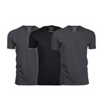 Ultra Soft Suede Crew-Neck // Heavy Metal + Black // Pack of 3 (2XL)