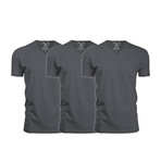 Ultra Soft Suede V-Neck // Heavy Metal // Pack of 3 (S)
