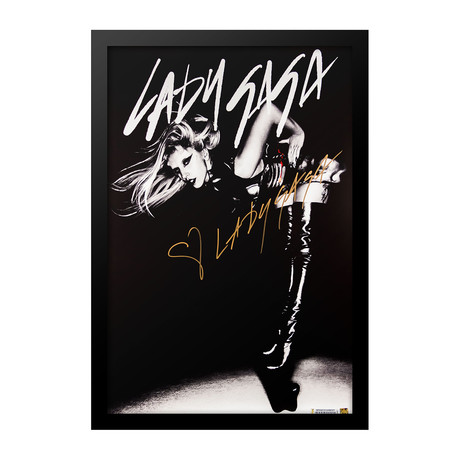 Framed Autographed 'Judas' Poster Lady Gaga
