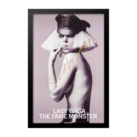 Framed Autographed 'Fame Monster' Poster Lady Gaga