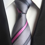 Newning Silk Tie // Slate + Pink + Gray