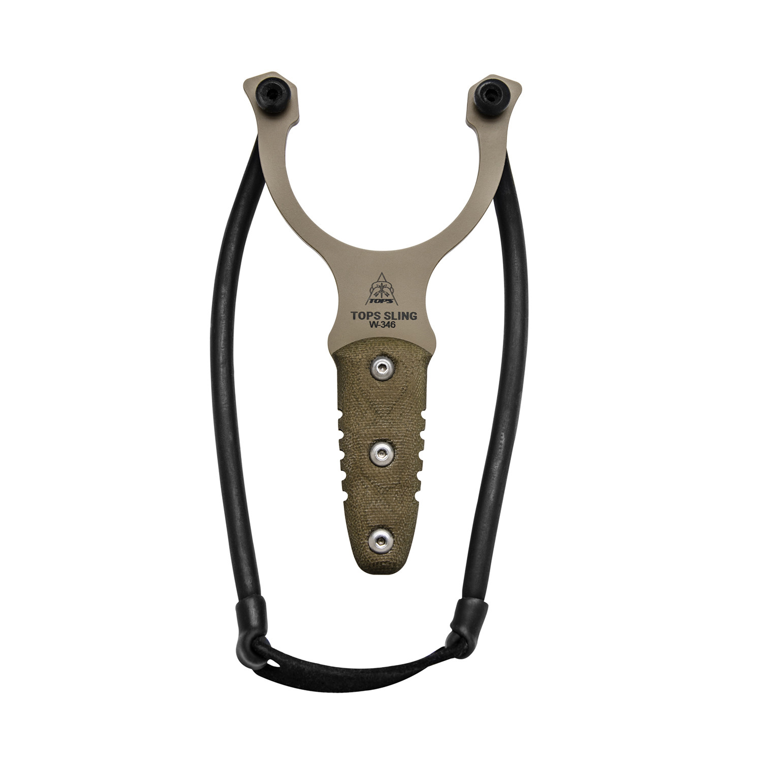 Slingshot // Tan Cerakote + Green White Liner TOPS Knives Touch of