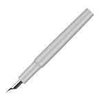 Zero Fountain Pen // Silver + Polished Steel Nib (Extra Fine)