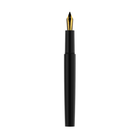 Zero Fountain Pen // Black + Gold Plated Nib (Extra Fine)