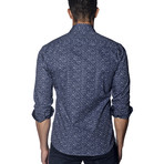 Printed Woven Button-Up // Navy + White (S)