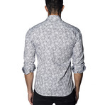 Paisley Woven Button-Up // White + Black (XL)