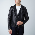Clou Lamb Leather Biker Jacket // Black (Euro: 58)