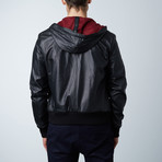 Biancolino Hooded Leather Jacket // Black (Euro: 54)