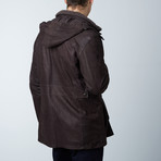 Vittorio Nubuck Leather Coat // Dark Brown (Euro: 56)
