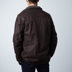 Vittorio Nubuck Leather Coat // Dark Brown (Euro: 56)