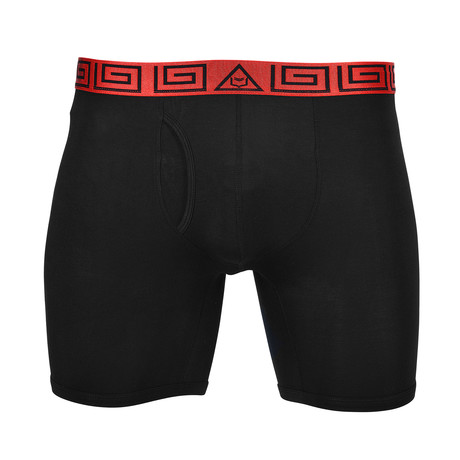 SHEATH V Underwear with Dual Pouch Mens Sports Performance 8 inch Leg Boxer Briefs 