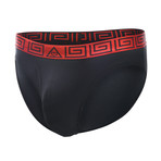 SHEATH Men's Dual Pouch Brief // Red & Black (Large)