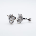 Grey Rhino Head W/ Mop Tusks Cufflinks