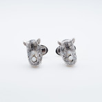 Grey Rhino Head W/ Mop Tusks Cufflinks